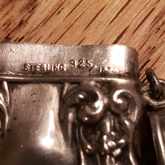 Antique Sterling GORGEOUS waves, flowers Stamp safe 😍🥰 - Picture 6 of 14